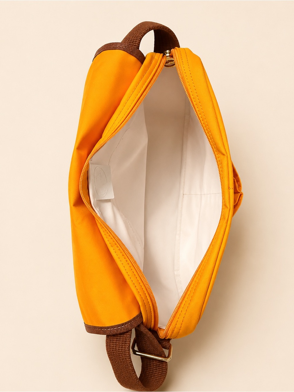 Longchamp Vintage Le Pliage Orange Nylon Messenger Crossbody Bag - Picture 8 of 11